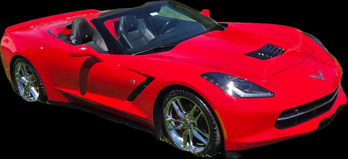 Red Corvette Stingray ceramic coated by No Bull