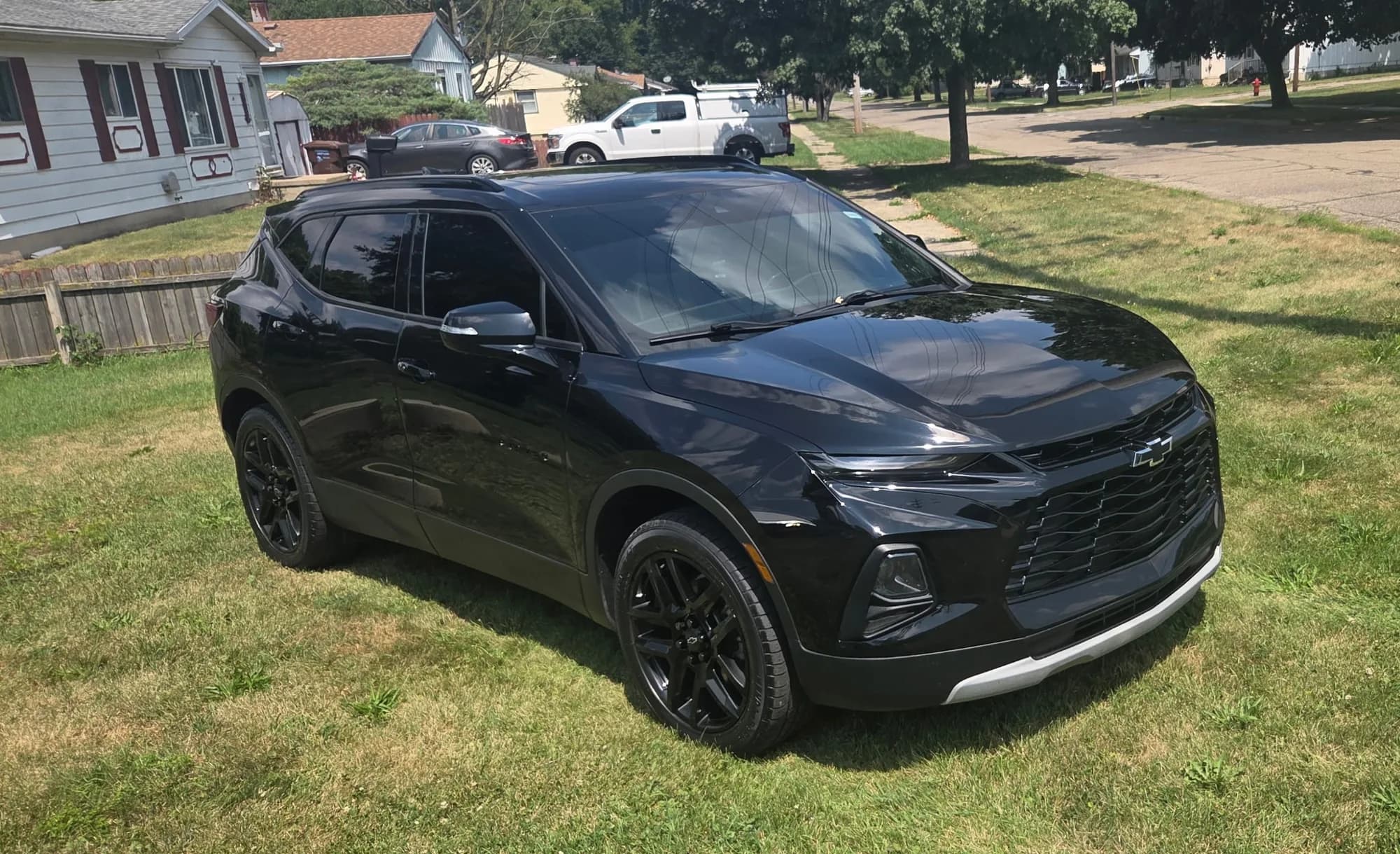 Black Chevrolet Blazer with a glossy ceramic coated finish